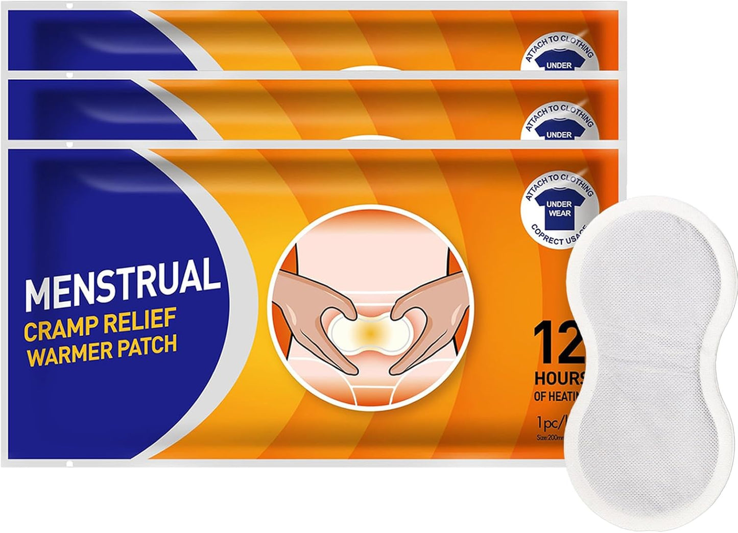3 Count Heat Patches for Menstrual Cramps - up to 10 Hours of Heat