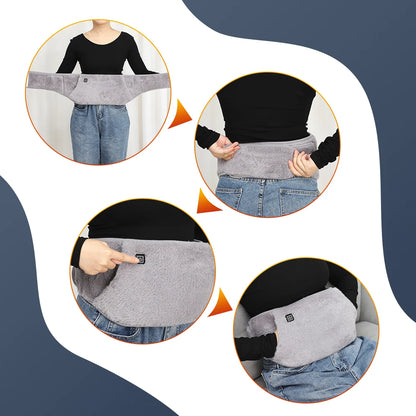 3-Stage Electric Graphene Heating Pad - Cold-Proof Uterine Belt and Hand/Waist Warming Pad with USB Rechargeable Abdominal Warmer
