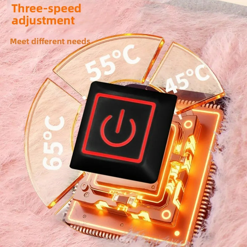 3-Level Electric Graphene Heating Pad for Uterine and Waist Support, USB Rechargeable Abdominal Warmer