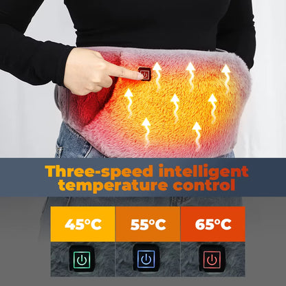 3-Stage Electric Graphene Heating Pad - Cold-Proof Uterine Belt and Hand/Waist Warming Pad with USB Rechargeable Abdominal Warmer
